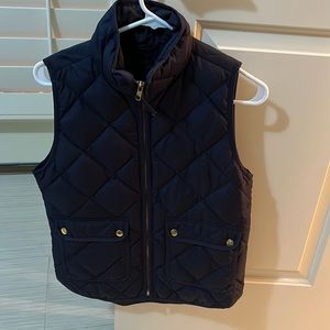 Navy JCrew puffer vest. Rarely worn, perfect condition